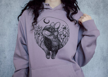 Rabbit and Moon Pullover Hoodie