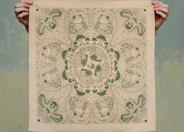 Tan and Green Friendly Forest Bandana