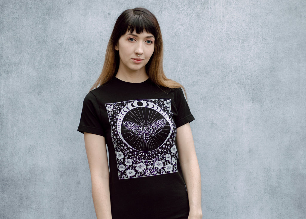 Death's Head Moth and Moon T-Shirt