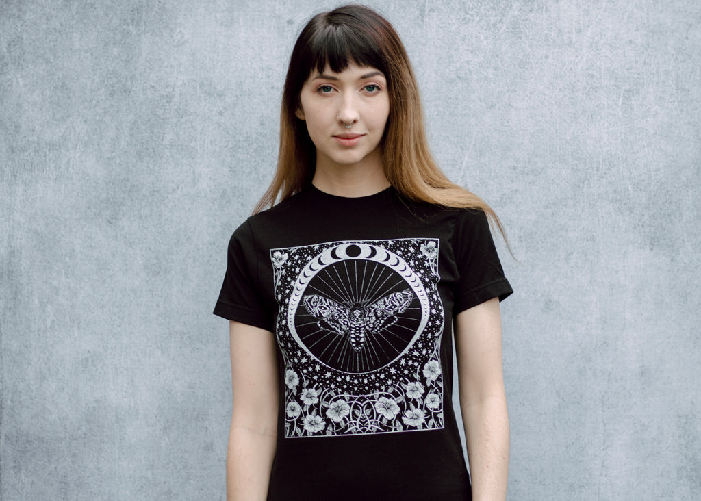 Death's Head Moth and Moon T-Shirt