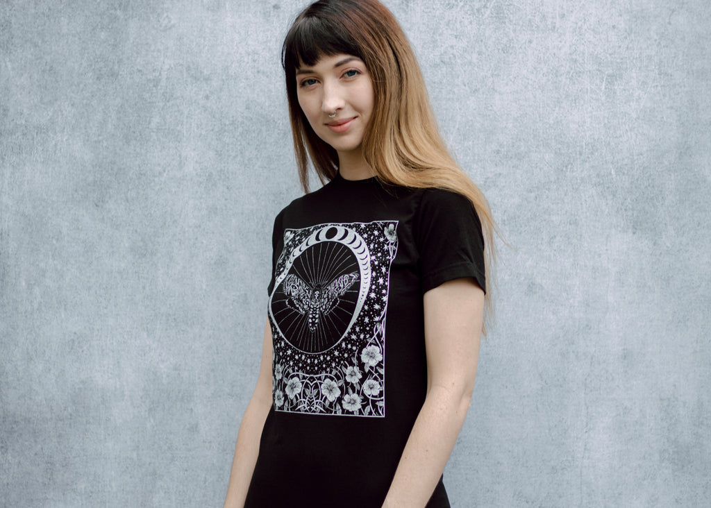 Death's Head Moth and Moon T-Shirt
