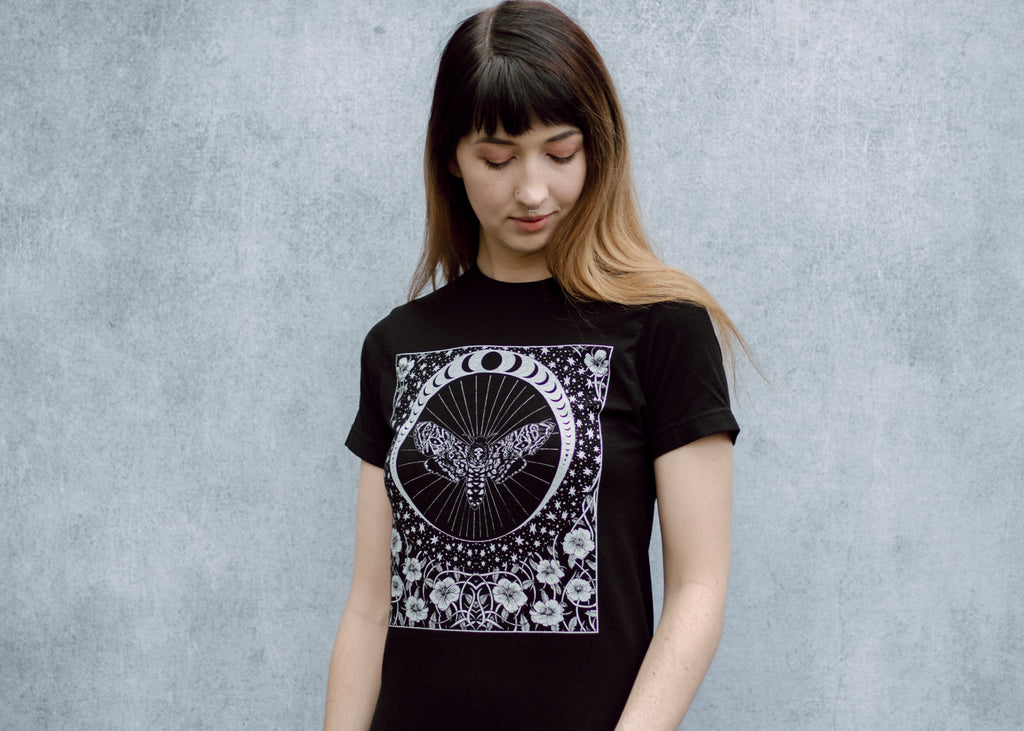 Death's Head Moth and Moon T-Shirt