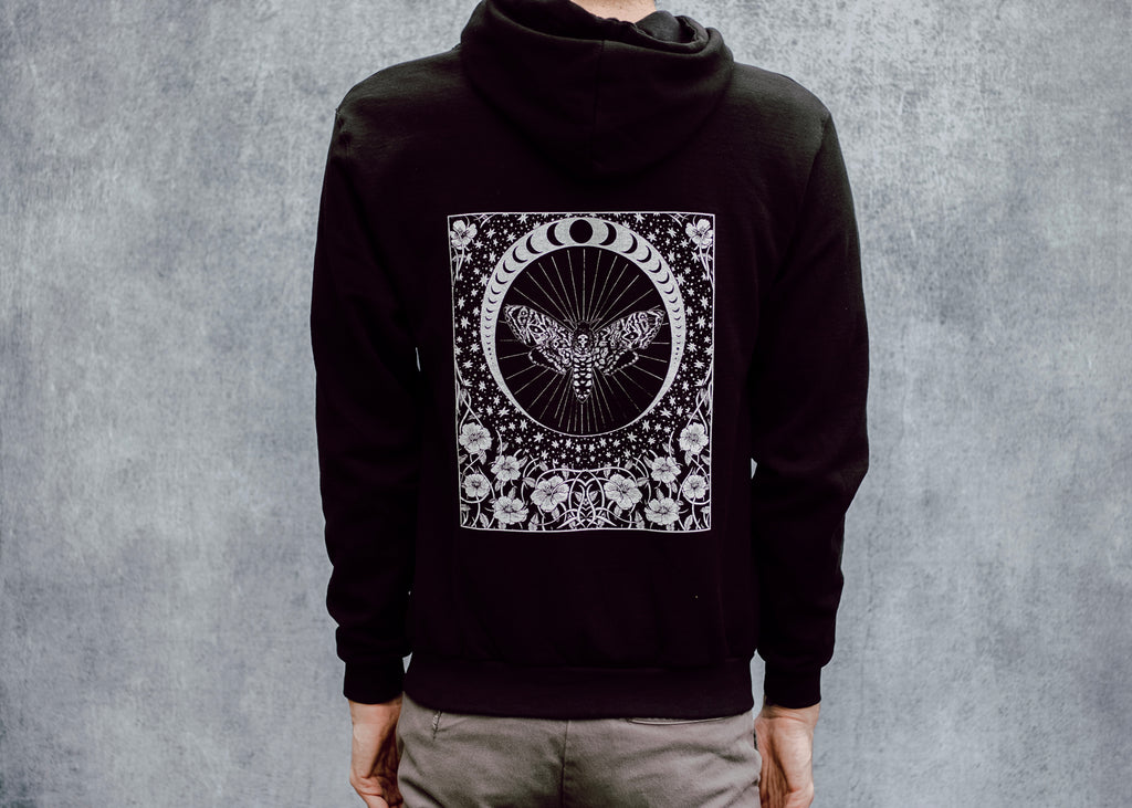 Death's Head Moth and Moon Hoodie