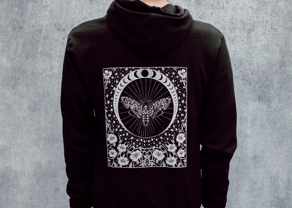 Death's Head Moth and Moon Hoodie