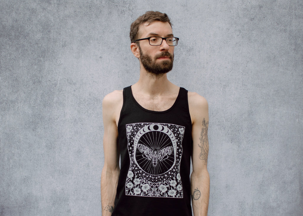 Death's Head Moth and Moon Unisex Tank