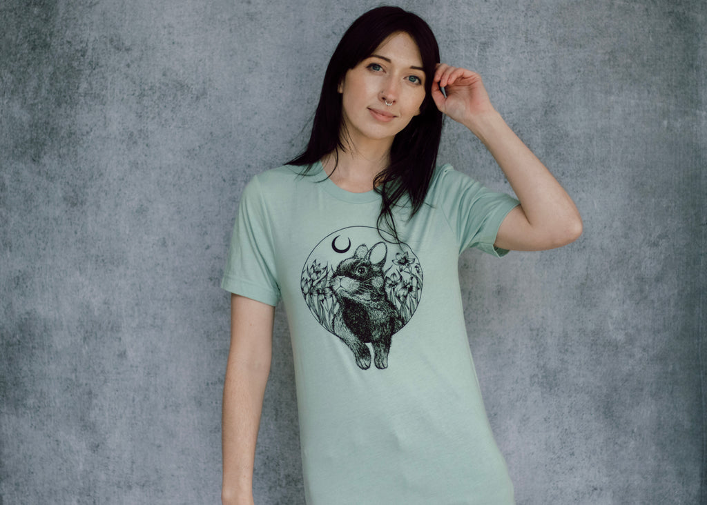 Rabbit and Moon T-Shirt | Fennec Design
