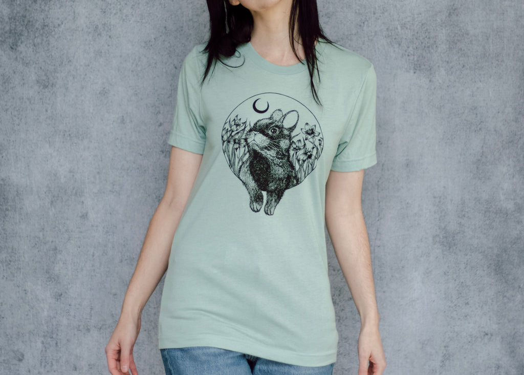 Rabbit and Moon T-Shirt | Fennec Design