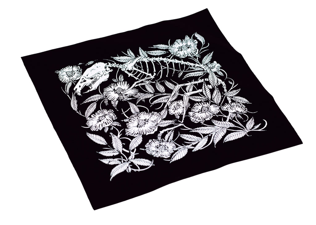 Rat Skeleton and Floral Back Patch | Fennec Design