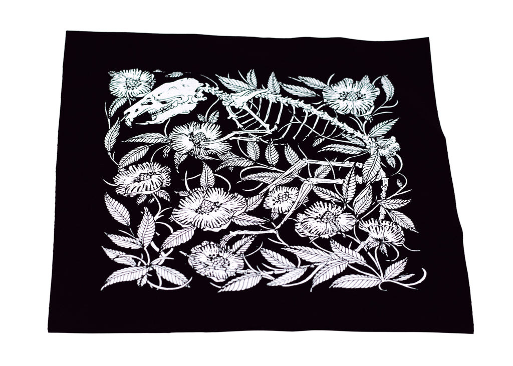 Rat Skeleton and Floral Back Patch | Fennec Design