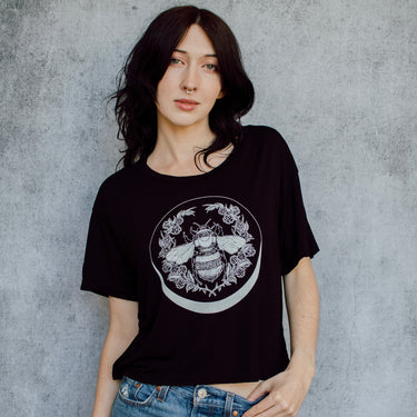 Bee and Crescent Crop Tee