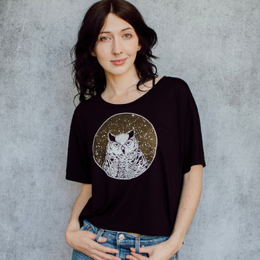 Shimmer Owl Crop Tee