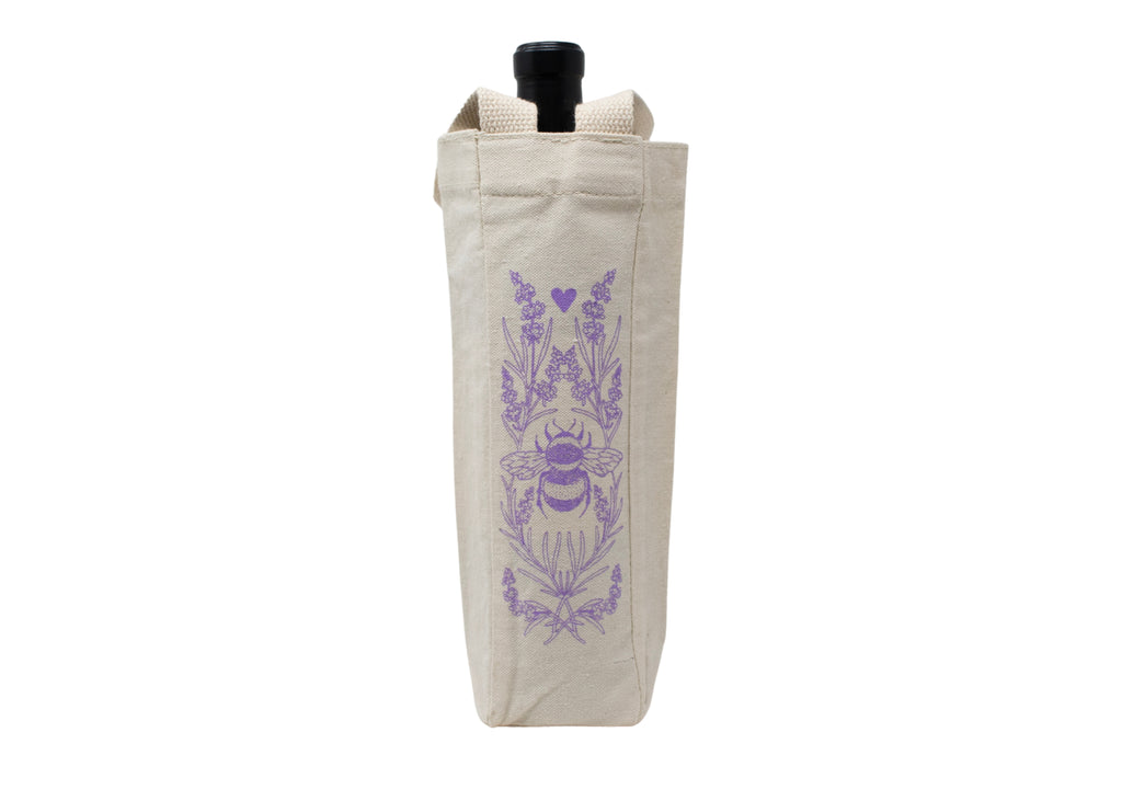 Lavender Bee Wine Tote