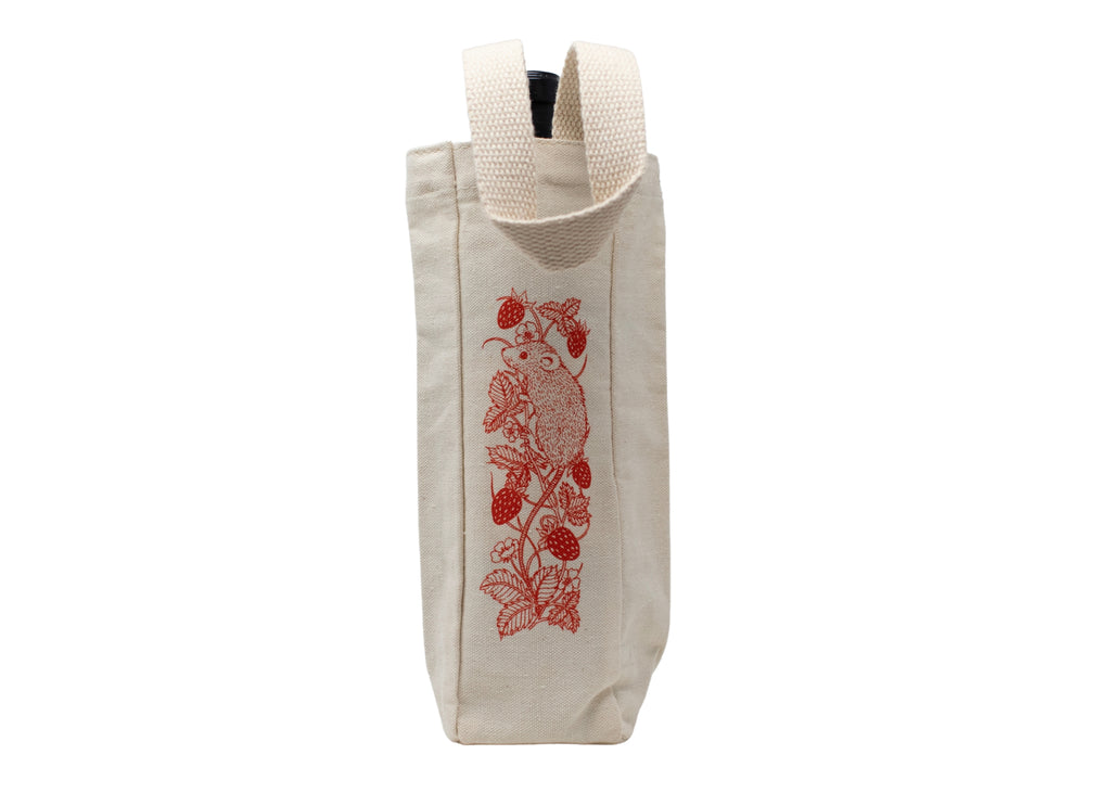 Mouse and Strawberry Wine Tote