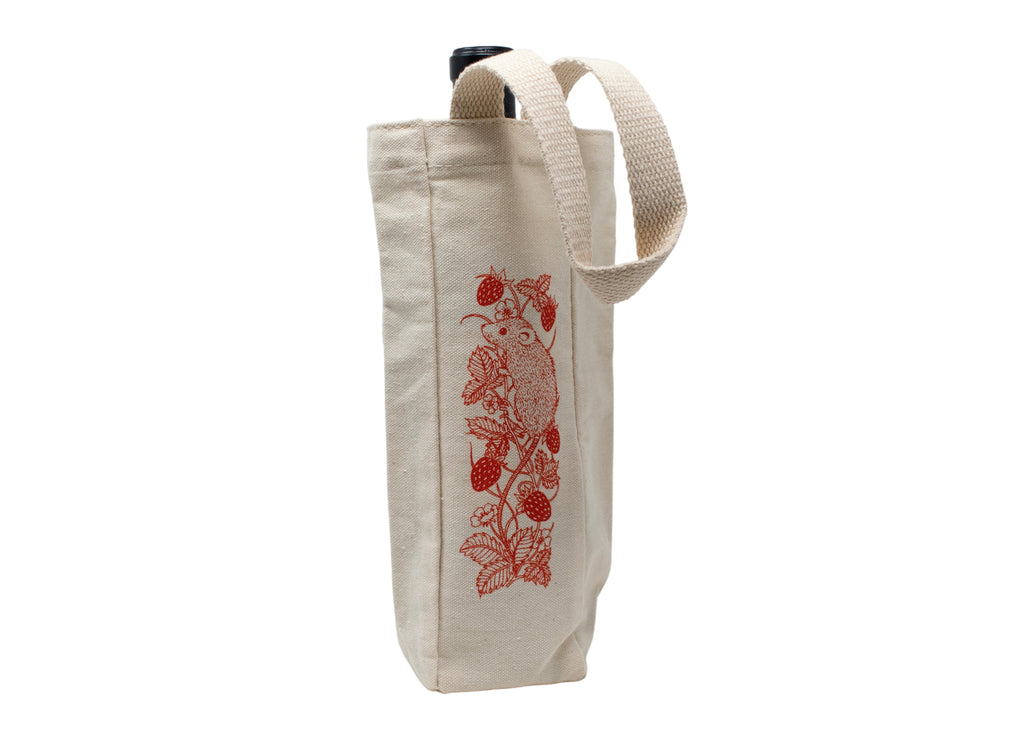 Mouse and Strawberry Wine Tote