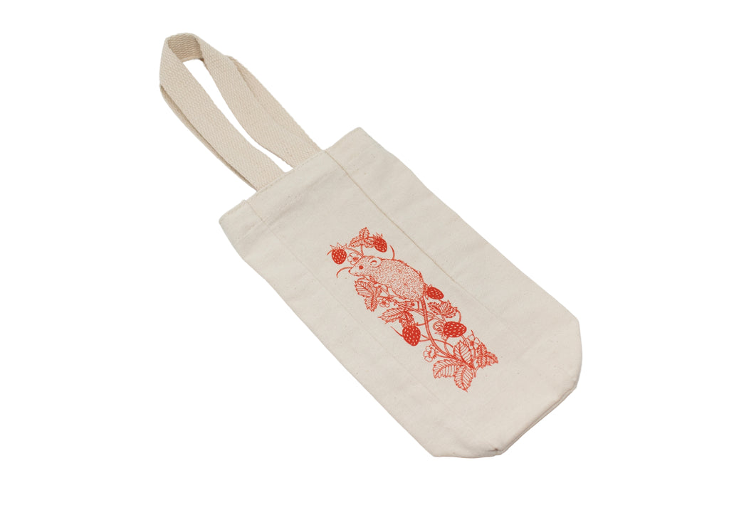 Mouse and Strawberry Wine Tote