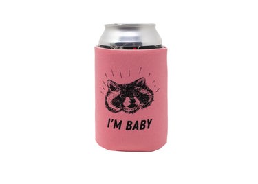Pink Raccoon Can Holder