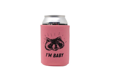 Pink Raccoon Can Holder