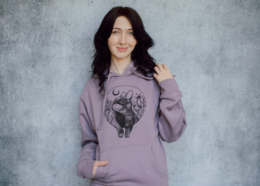 Rabbit and Moon Pullover Hoodie