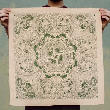 Tan and Green Forest Friends Bandana