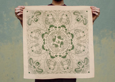 Tan and Green Friendly Forest Bandana