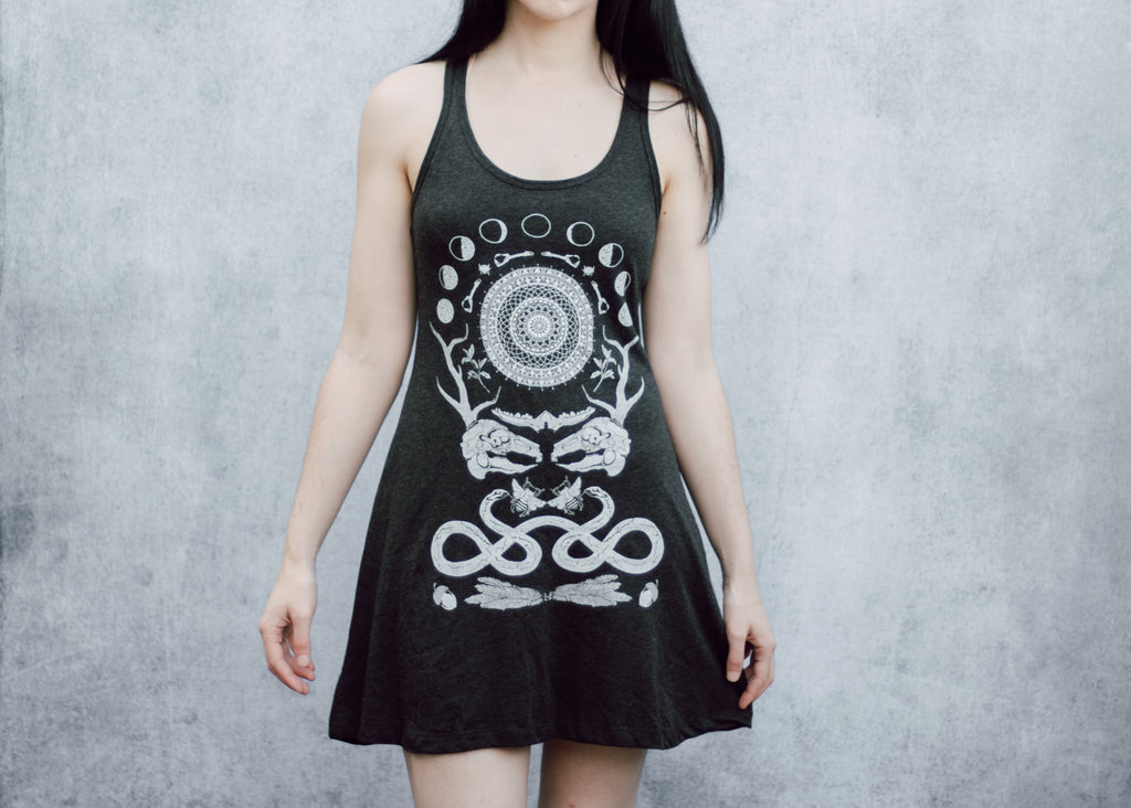 Rabbit Skull Antler Tank Dress