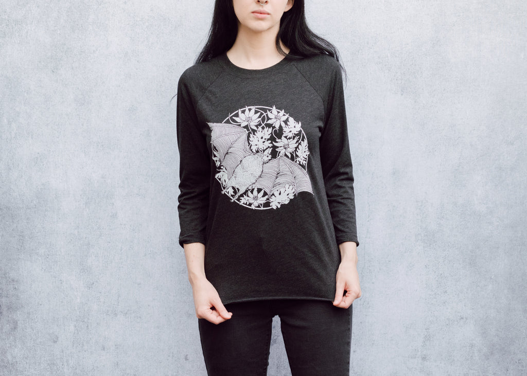 Vampire Bat Baseball Tee