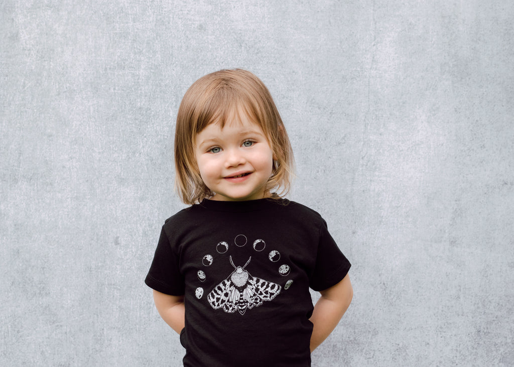 Kids Tiger Moth and Moon Phase T-Shirt