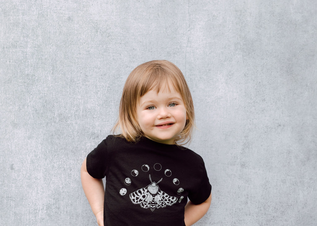 Kids Tiger Moth and Moon Phase T-Shirt