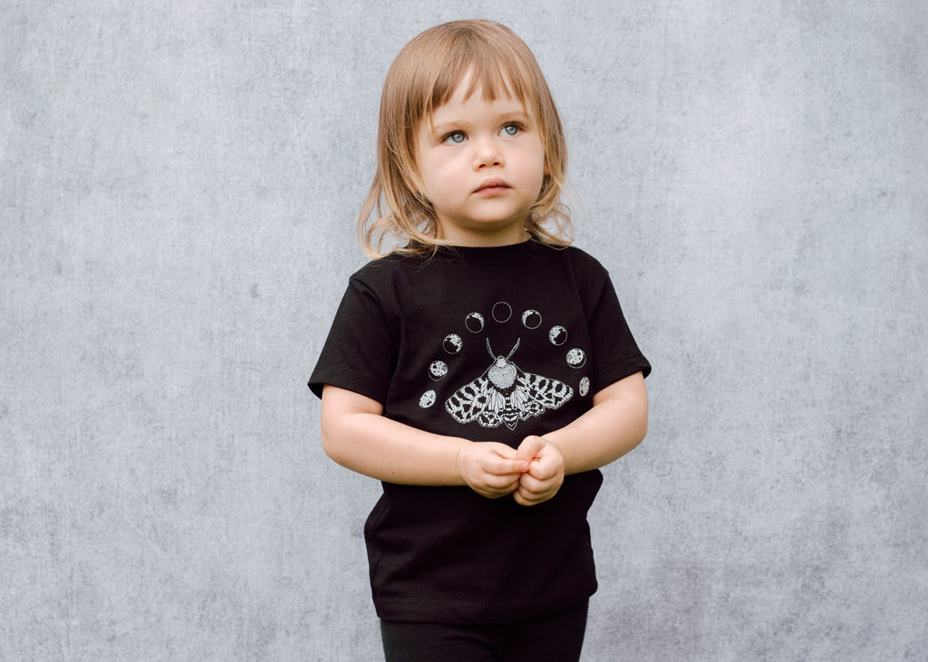 Kids Tiger Moth and Moon Phase T-Shirt