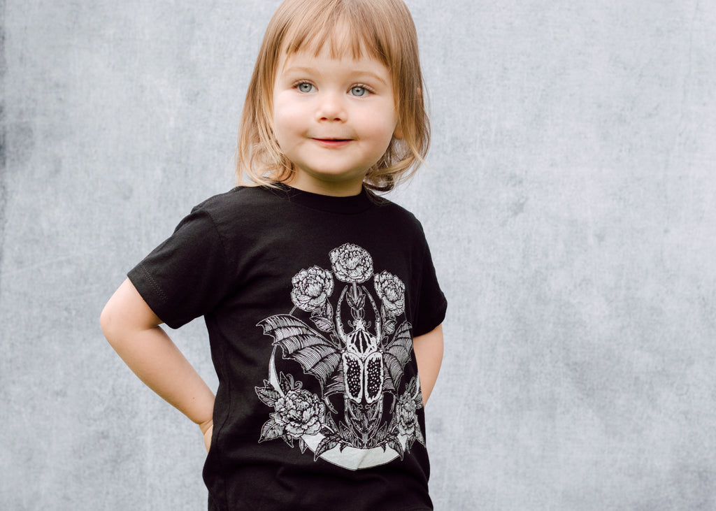 Kids Goliathus Beetle and Crescent Moon T-Shirt