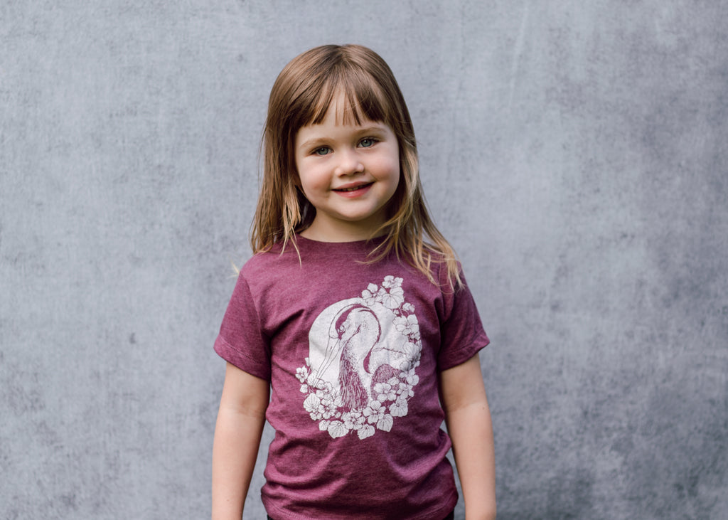 Kids Heron and Nasturtium T-Shirt