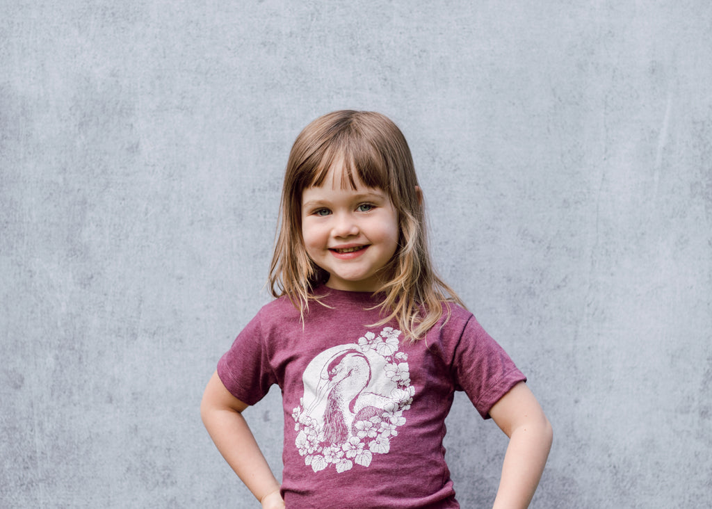 Kids Heron and Nasturtium T-Shirt