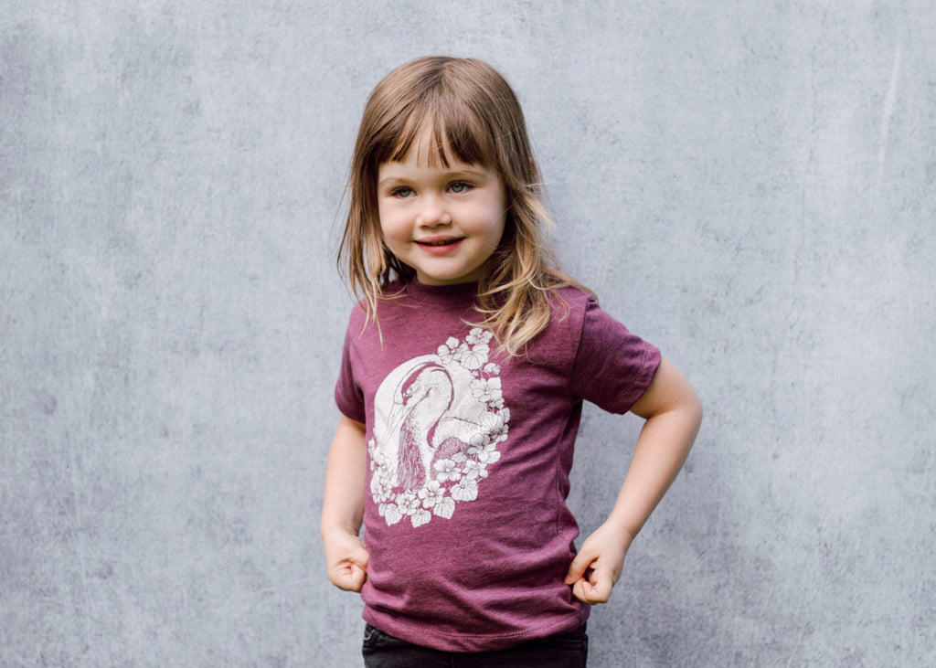 Kids Heron and Nasturtium T-Shirt