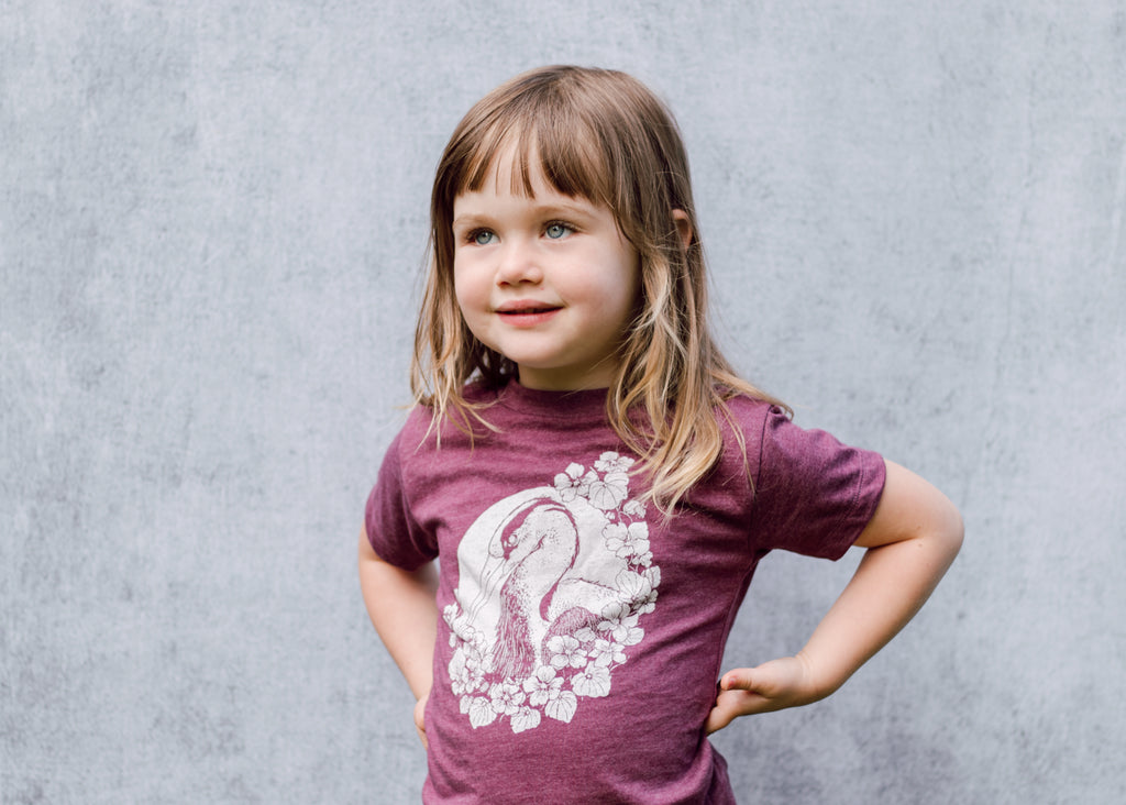 Kids Heron and Nasturtium T-Shirt