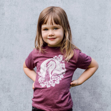 Heron and Nasturtium Kids T-shirt