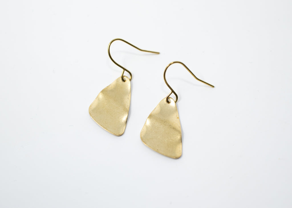 Folded Brass Earrings