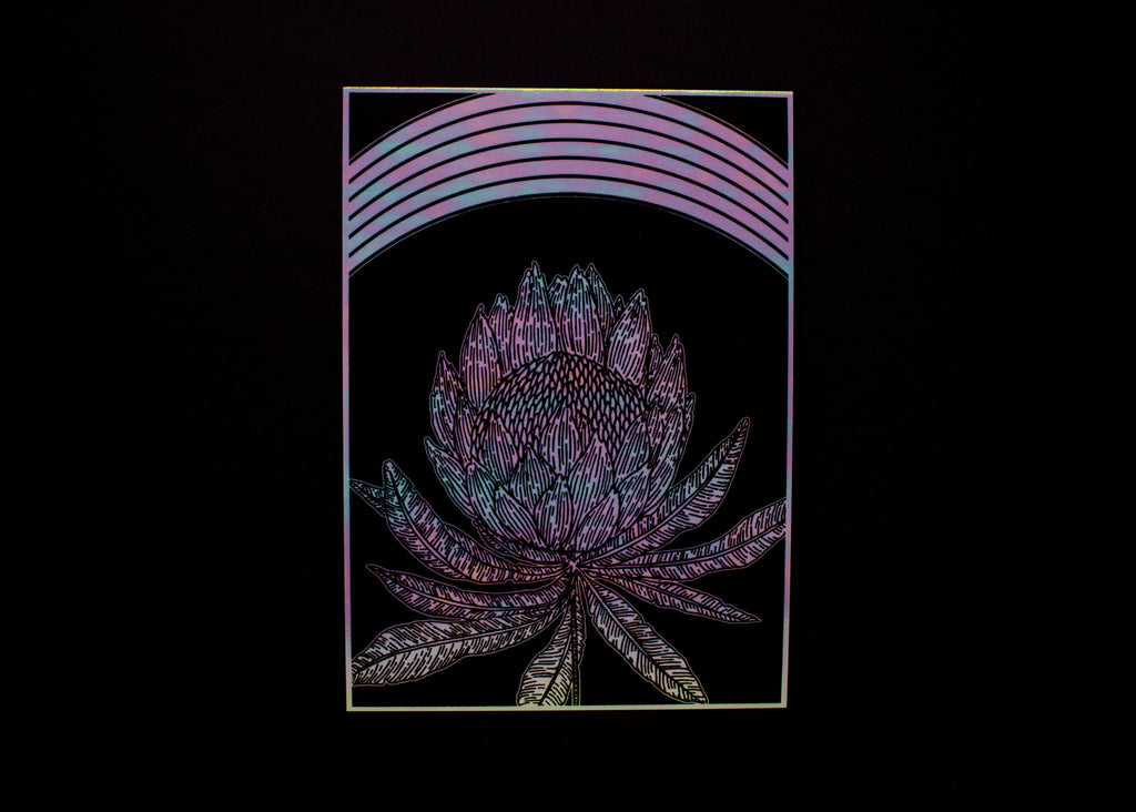 Holographic Protea Print