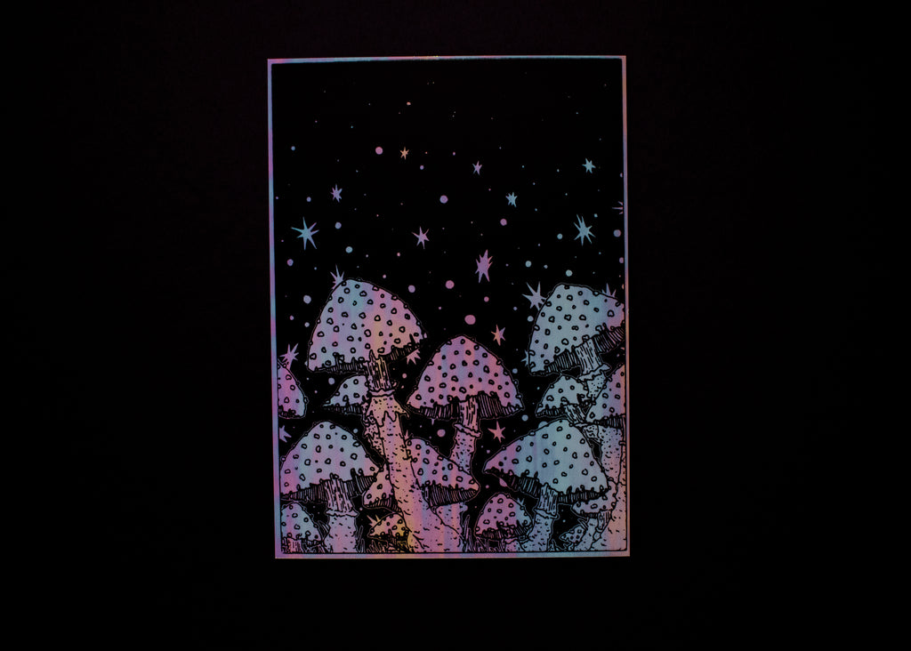 Holographic Mushroom Print