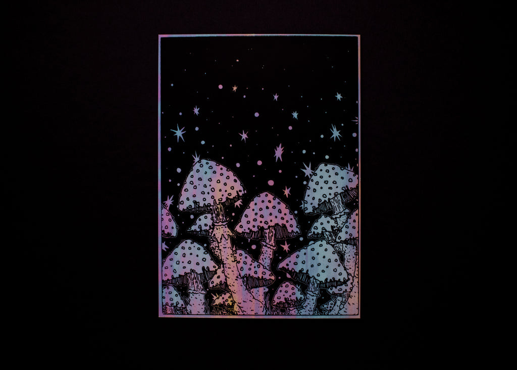 Holographic Mushroom Print