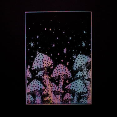 Holographic Mushroom Print