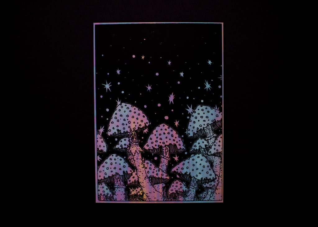 Holographic Mushroom Print