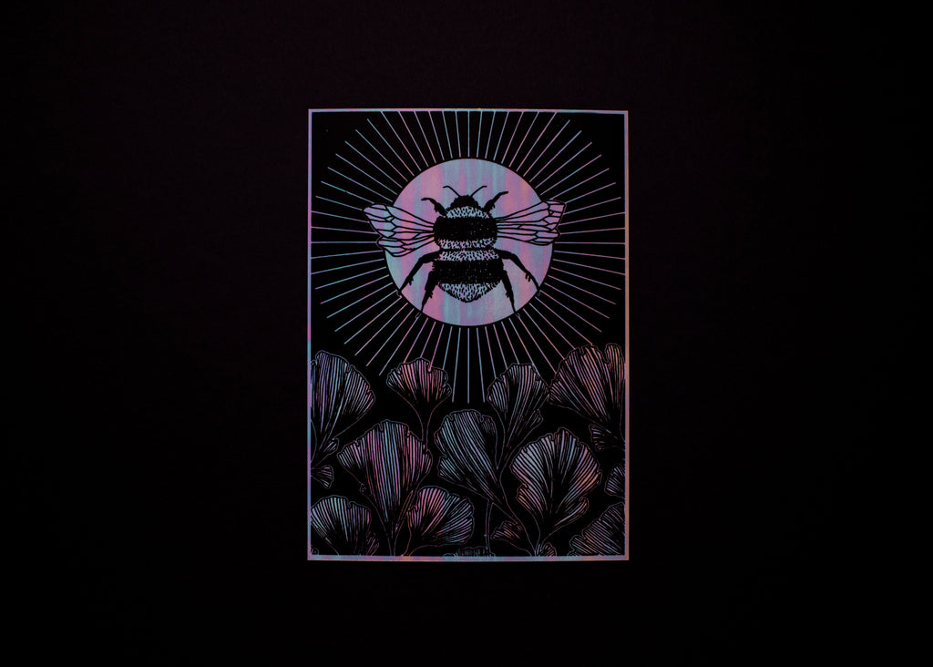 Holographic Bee Print