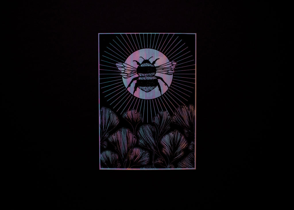Holographic Bee Print