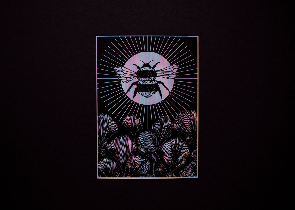 Holographic Bee Print