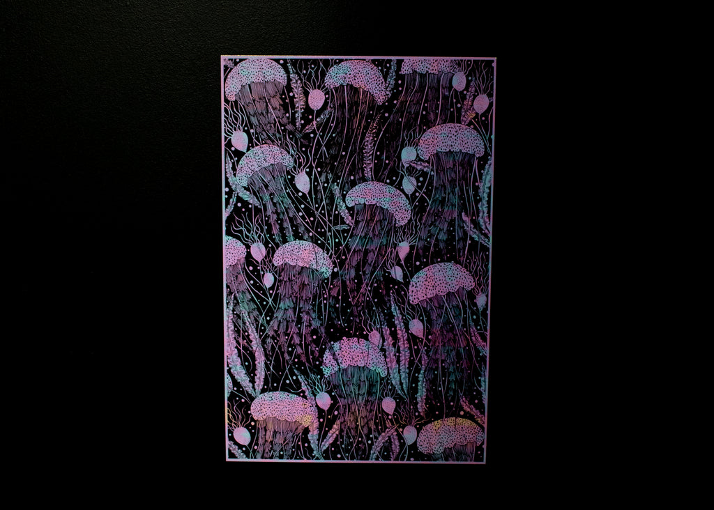 Holographic Jellyfish Poster