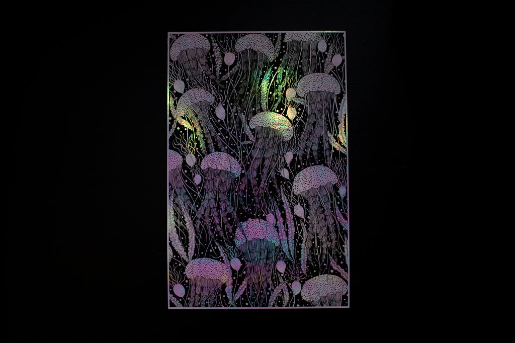Holographic Jellyfish Poster