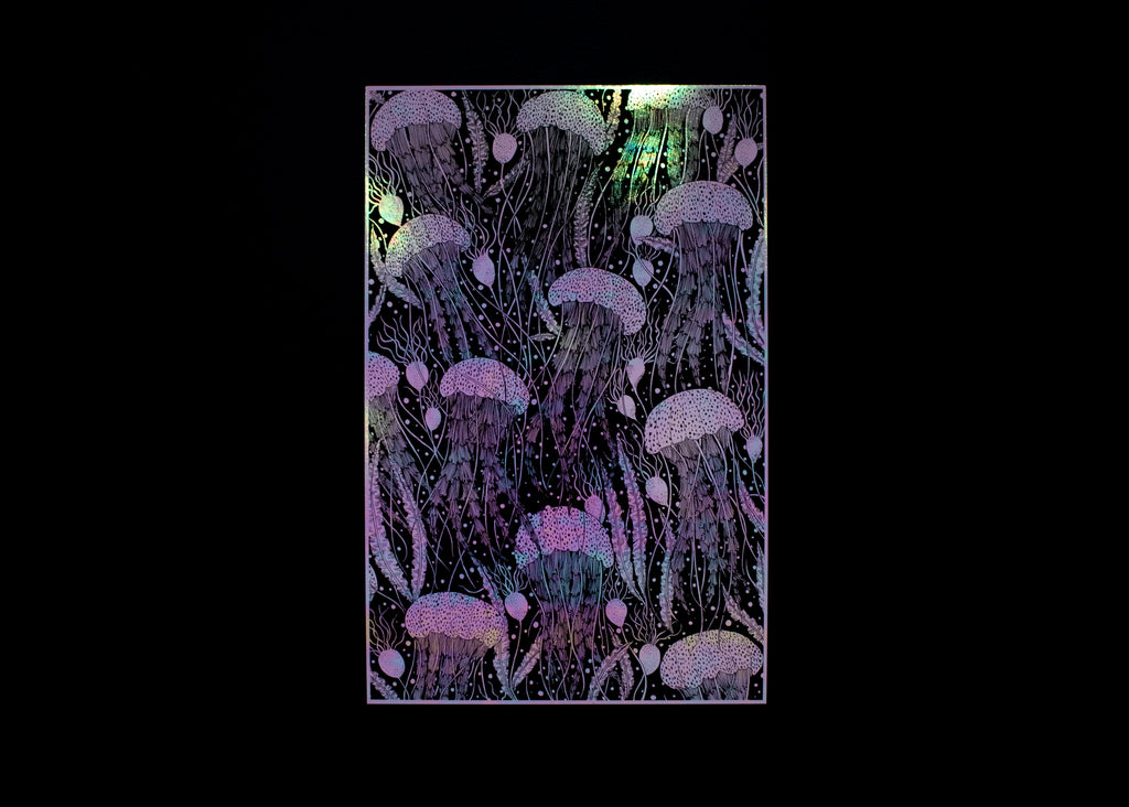 Holographic Jellyfish Poster