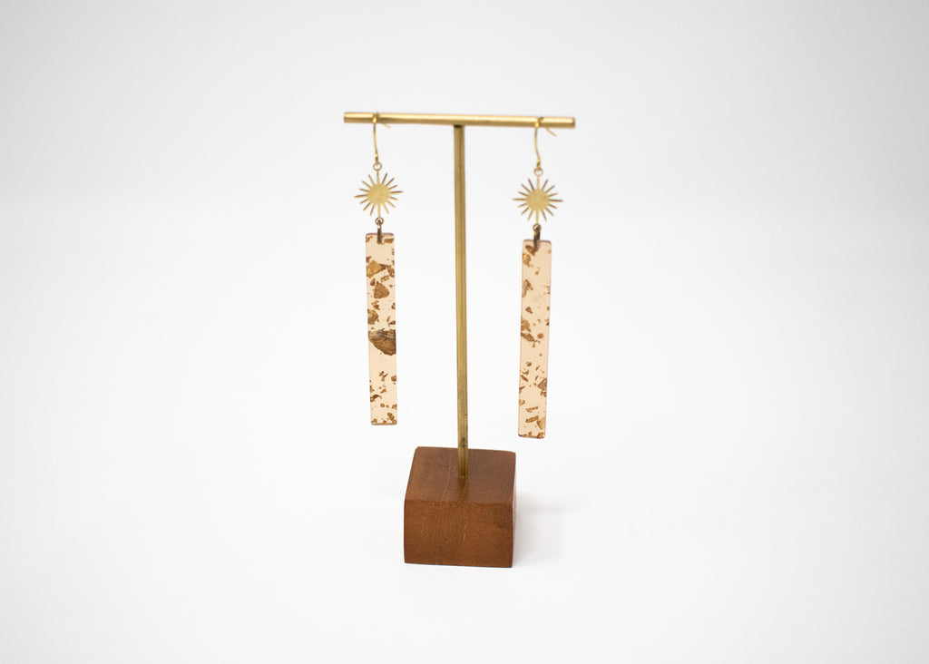 Gold Champagne Stick Earrings