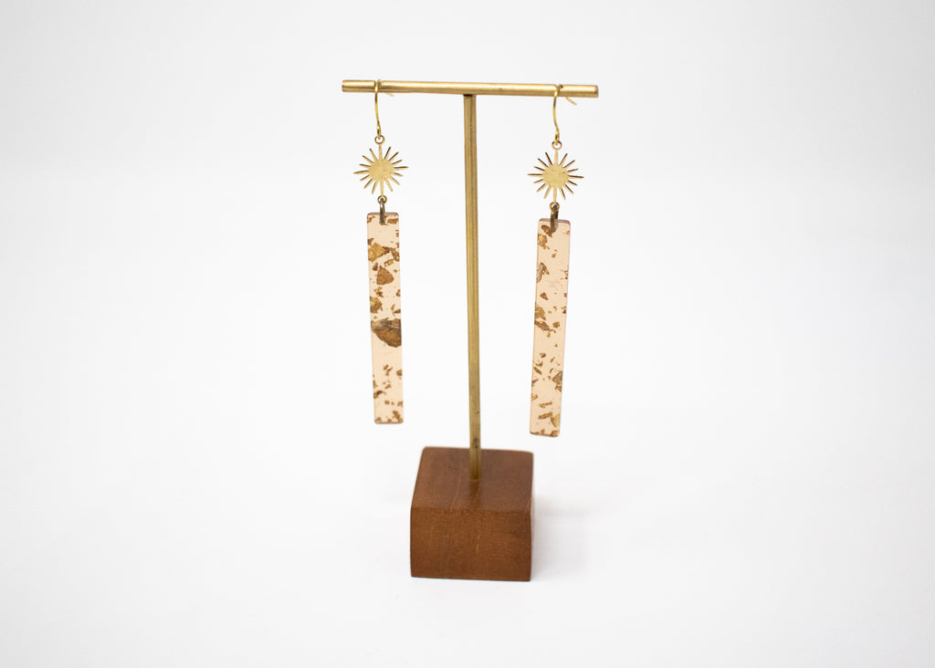 Gold Champagne Stick Earrings