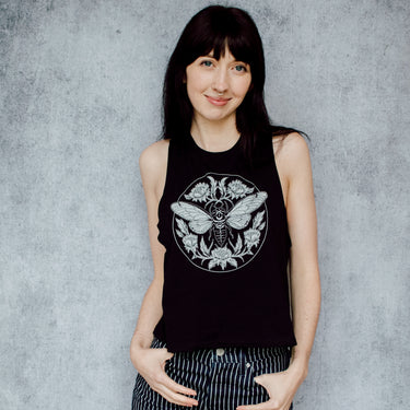 Cicada Floral Racerback Crop